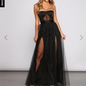 Windsor Cintra Mesh Tulle Bustier Gown